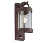 Trio, Aplique, Sambesi 1xE27, max.28,0 W Plástico, Transparente claro, Cuerpo: Aluminio fundido, Óxido A:12,5cm, A:33,0cm, P:18,0cm Sensor de movimiento,Montaje de la pared,IP44