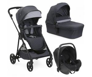 Trio Chicco Seety Boston Grey con Kory Essential i-Size Negro Capacidad 22 Kg