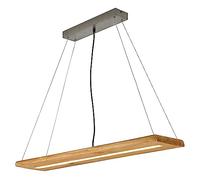 Trio, Colgante, Brad incl. 1 x LED,SMD,27,0 Watt,3000K,3400 Lm. Cuerpo: Madera natural, color de la madera A:100,0cm, L:20,0cm, A:150,0cm Regulable mediante interruptor
