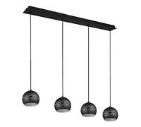 Trio, Colgante, Fletcher 4xE14, max.40,0 W Cuerpo: Metal, estera negra A:105,0cm, L:15,0cm, A:150,0cm Sin bombilla,Regulable en altura,Fuente de luz reemplazable por