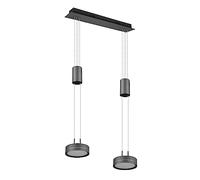 Trio, Colgante, Franklin incl. 2 x LED,SMD,9,0 Watt,3000K,1050 Lm. Plástico, Blanco, Cuerpo: Aluminio pintado, Antracita A:55,0cm, L:14,0cm, A:150,0cm Altura regulable,Regulable mediante interruptor