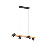 Trio, Colgante, Marley 4xGU10, max.35,0 W Cuerpo: Metal, estera negra A:80,0cm, L:20,0cm, A:150,0cm IP20,Sin bombilla,Regulable en altura