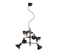 Trio, Colgante, Roxie 6xE14, max.10,0 W Cuerpo: Metal, estera negra A:60,0cm, A:150,0cm, Ø:60,0cm Pivotante,IP20,Sin bombilla,Regulable en altura
