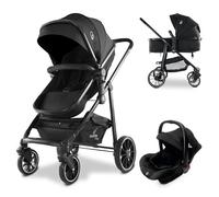 Asalvo DUBAI 2, Trío Convertible 3 en 1, Silla de Paseo con Capazo, Silla de Auto Grupo 0+, Accesorios Incluidos, Compacto, Ligero y Elegante, Para Recién Nacidos hasta 15kg, Negro