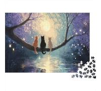 Trío de Amigos felinos Juego De Rompecabezas 3D De Papel 70x50cm/1000pcs, - Educativo Y Antistrés, Creativo Decoración Hogareña, Regalo Genial para Familias