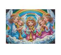 Trío de Ángeles Entre Las Flores Puzzle 300 Piezas Cartón Blanco Premium para Expertos Vacaciones Fines Semana Reducir Estrés Hobby Y Ocio Garantía Satisfacción 300 PCS