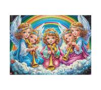 Trío de Ángeles Entre Las Flores Rompecabezas 500 Piezas Cartón para Principiantes Juego Familiar Ejercita La Mente Garantía Reposición Piezas 500 PCS