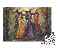 Trío de Brujas Caminando, Tres Brujas Coloridas del Bosque, Rompecabezas de 1000 Piezas, Desarrollo Cerebral para Adultos, Juegos educativos clásicos, 38x26cm/1000 Piezas