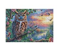 Trío de búhos Bosque Vida Silvestre Naturaleza Salvaje Rural Puzzle 300 Piezas para Adultos Agradable Divertido Y Creativo Ocio Y Momentos Libres 300 PCS（40x28cm）