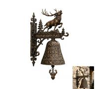 Trío de Campanas rústicas Silvestres: Esta es la colección My Happy Place, Timbre Vintage para Colgar en la Pared, Campana Decorativa de Resina de Vida Silvestre para Porche (C#)