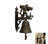 Trío de Campanas rústicas Silvestres: Esta es la colección My Happy Place, Timbre Vintage para Colgar en la Pared, Campana Decorativa de Resina de Vida Silvestre para Porche (E#)