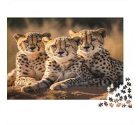 Trio de guépardsPuzzles Pour Adultes 70x50cm/1000pcs,Jeux De Défi Animal Sauvage