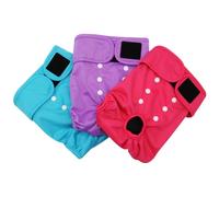 Trío de pañales lavables para perros para hembras en calor, elegantes colores sólidos para todos los tamaños