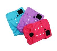 Trío de pañales lavables para perros para hembras en calor, elegantes colores sólidos para todos los tamaños