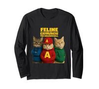 Trío de parodias de Gatos, Divertido capricho de Acción de Gracias con felinos Manga Larga