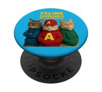 Trío de parodias de Gatos, Divertido capricho de Acción de Gracias con felinos PopSockets PopGrip Adhesivo