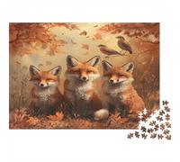 Trio de renards d'automne 70x50cm/1000pcs Puzzles Adaptés Aux Adultes Et Aux Personnes Âgées De 14 ANS Et Plus