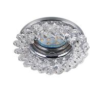 Trio, Empotrables, Dolomite 1xGU10, max.10,0 W Cristal, Transparente claro, Cuerpo: Metal, Cromo Ø:9,0cm, A:9,5cm IP20,Sin bombilla