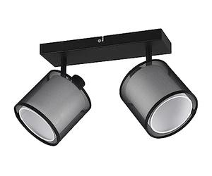Trio, Foco, Burton 2xE14, max.28,0 W Organza, Humo, Cuerpo: Metal, estera negra A:32,5cm, L:18,0cm, A:19,5cm Montaje en techo y pared,IP20,Sin bombilla