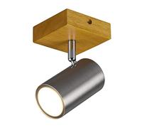 Trio, Foco, Marley 1xGU10, max.15,0 W Cuerpo: Metal, Níquel mate A:9,0cm, L:12,0cm, A:16,0cm Montaje en techo y pared,Sin bombilla,FLEXConnect