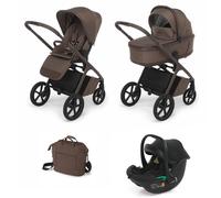Trio Foppapedretti Commander Cinnamon Marrón con Silla de Coche DISK INFANT i-Size Ebony + Bolso