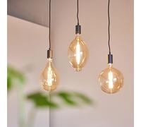 Trio Lámpara Colgante LED Ginster Negro 3x 8W E27 Filamento Vintage 1680lm [EEK: G]