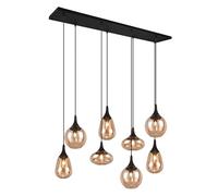 Trio Lámpara colgante Lumina de 8 luces con cristal ámbar - 317000813
