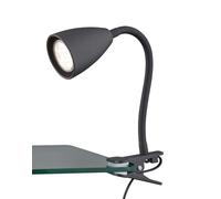 Trio Lámpara de abrazadera Wanda 202620132, metal negro mate, excl. 1x GU10, brazo flexible