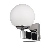 Trio Lámpara de Pared de Baño Kula 284270106, Metal Cromo, Cristal Blanco, excl. 1x E14