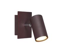 Trio Lámpara de pared interior con foco LED orientable de metal de color óxido