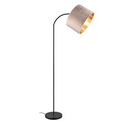 Trio Lámpara de pie Julieta 419090144, metal negro mate, pantalla aterciopelada beige/dorado, excl. 1x E27