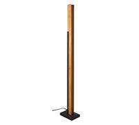 TRIO, Lámpara de pie, Kerala incl. 1 x LED,SMD,16,0 Watt,3000K,1950 Lm. Madera natural, natural, Cuerpo: Metal, estera negra A:13,0cm, L:19,0cm, A:120,0cm Función Táctil 4 nivel,IP20