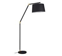 Trio Leuchten 462100132 TRACY - Lámpara de pie (metal negro mate, pantalla de tela, no incluida) 1 bombilla E27.