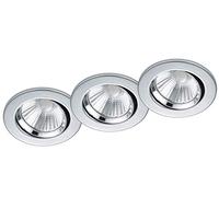 Trio Leuchten 650510306 Pamir - Juego de 3 focos LED empotrables (metal cromado, incluye 3 bombillas LED de 5,5 W)