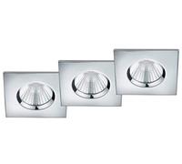 Trio Leuchten 650610306 Zagros - Juego de 3 focos LED empotrables (metal cromado, incluye 3 bombillas LED de 5,5 W)