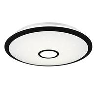 Trio Leuchten 679110032 Okinawa - Lámpara LED de techo (plástico, incluye bombilla LED de 50 W, mando a distancia), color negro y blanco mate