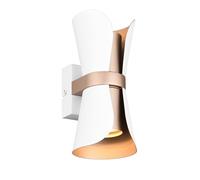 Trio Leuchten Aplique COAT 218600231, Metal Blanco Mate/Café, excl. 2x GU10