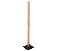 Trio Leuchten Bellari 426410130 - Lámpara de pie LED (madera, metal negro mate, incluye 20 W, regulador táctil, color natural)