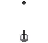Trio Leuchten Colgante DIVA 319800132, metal negro mate, cristal cromado pulverizado, exc. 1x E27