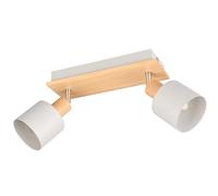 Trio Leuchten Foco de pared SHANTI 862700276, Metal gris cálido, Madera Natural, excl. 1x E14