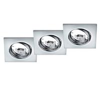 Trio Leuchten Jura 650000306 - Juego de 3 focos empotrables (metal, 3 bombillas GU10)