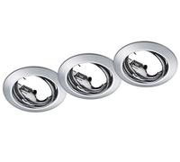 Trio Leuchten Jura 650100306 - Juego de 3 focos empotrables (metal, 3 unidades, GU10)