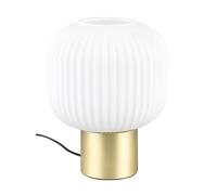 Trio Leuchten Lámpara de mesa DIVA 519800108, latón mate, cristal blanco, excl. 1x E27