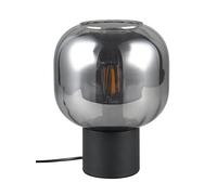 Trio Leuchten Lámpara de Mesa DIVA 519800132, Metal Negro Mate, Vidrio Cromado Vaporizado, exc. 1x E27