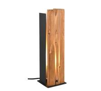 Trio Leuchten Lámpara de mesa KARUNI 563300130, metal negro mate, madera natural, exc. 1x E27