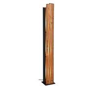 Trio Leuchten Lámpara de Pie KARUNI 463300330, Negro Mate Metal, Madera Natural, excl. 3x E27