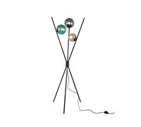 Trio Leuchten Lance 403400317 - Lámpara de pie (metal negro mate, cristal multicolor, no incluye 3 bombillas E14, 28 W)