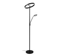 Trio Leuchten LED Lámpara de pie WILLIS 449510232, negro metal mate, LED de 39 + 5,5 vatios, color de luz ajustable, regulable
