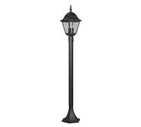 Trio Leuchten Livenza 405760132 - Lámpara de sendero exterior (aluminio fundido, cristal transparente, no incluye 1 bombilla E27), color negro mate