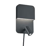 Trio Leuchten Luigi 222270232 - Lámpara LED de pared (metal negro mate, incluye 5 W LED + 2,3 W)